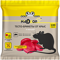 Тесто-брикет от крыс и мышей, 100г, Nadzor